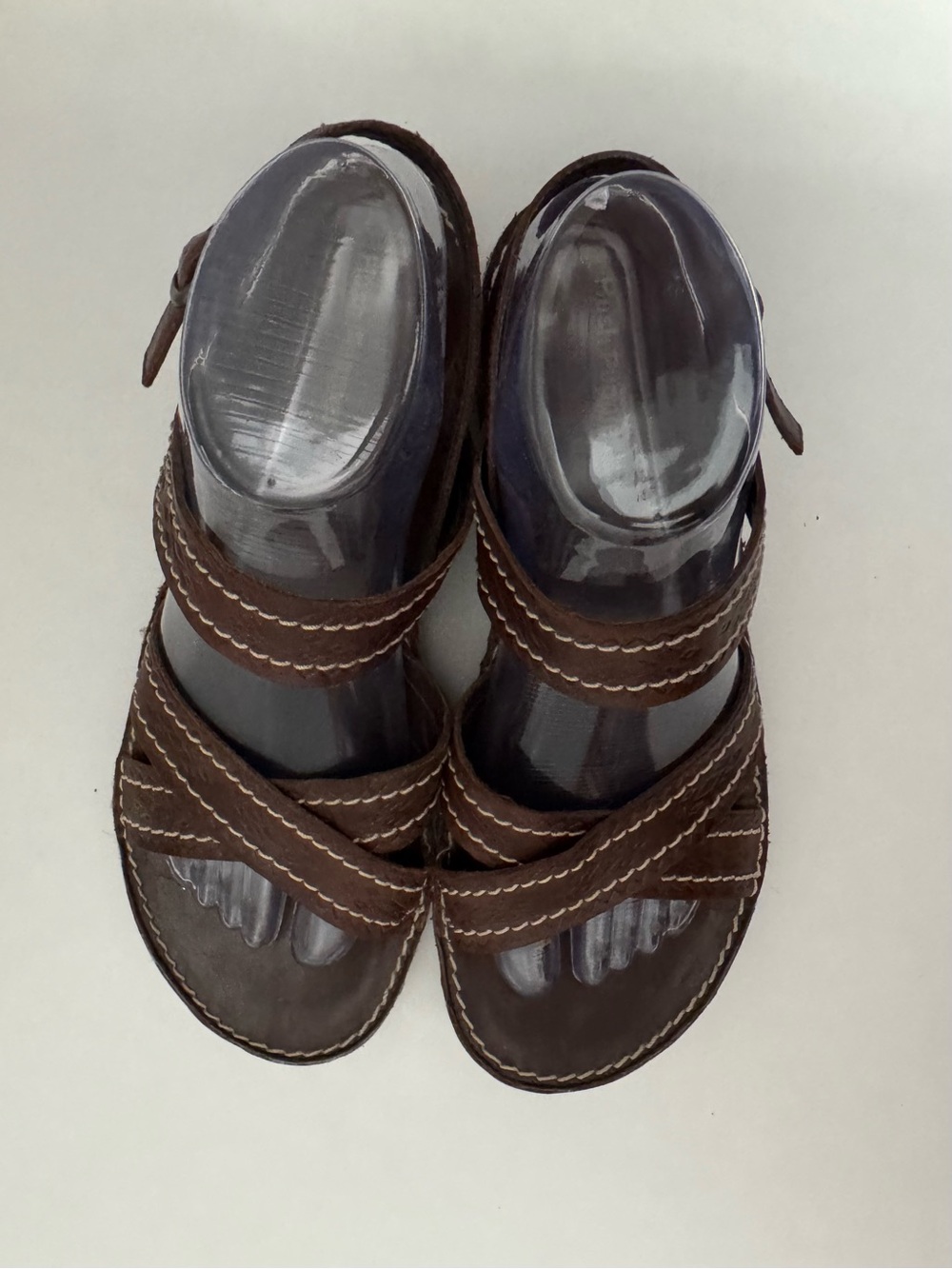 Hush Puppies Brown Leather Wedge Sandal